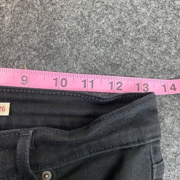 Levis Premium High Rise Straight Crop Jeans Black 26 - Picture 7 of 10